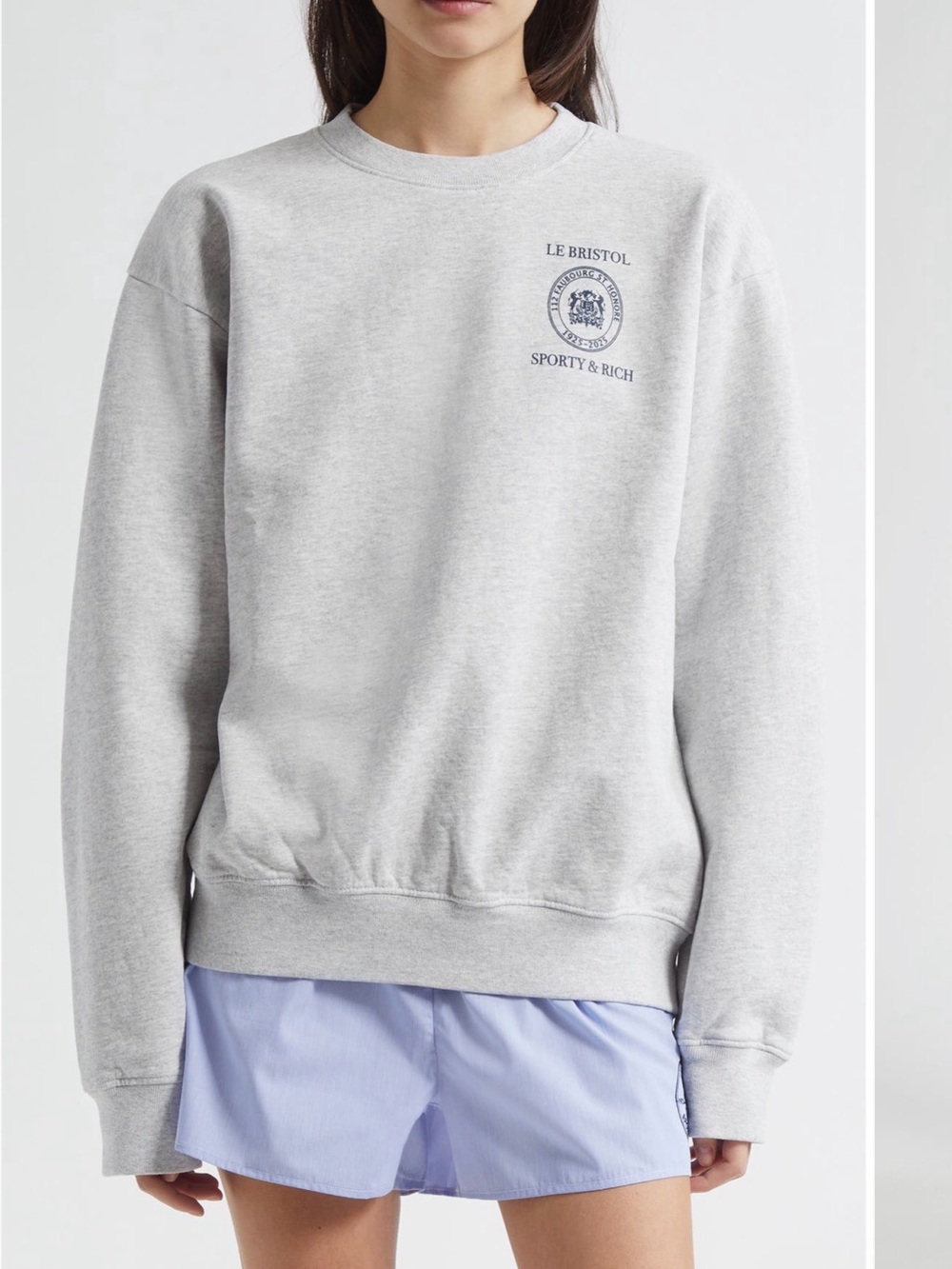 Sporty & Rich Crest Seal 100th Anniversary Graphic Sweatshirt
